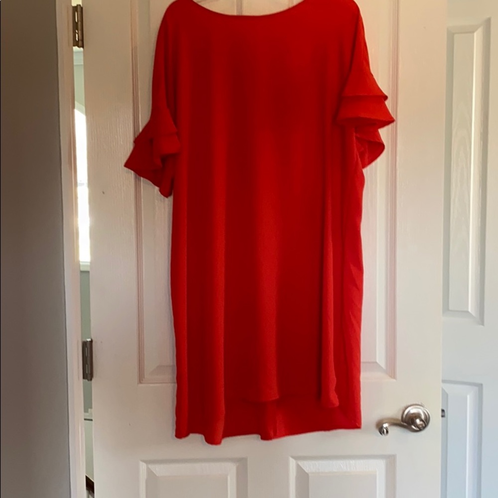 Reddish orange dress